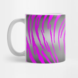 Silver Tiger Stripes Pink Mug